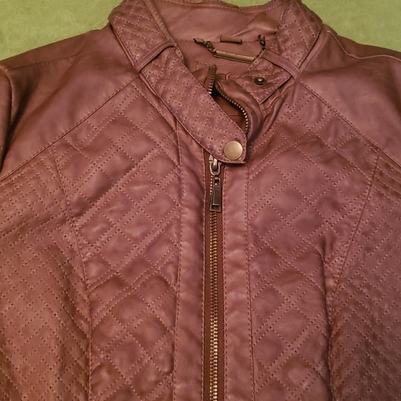 Brown Faux Leather Jacket - Picture 2 of 5
